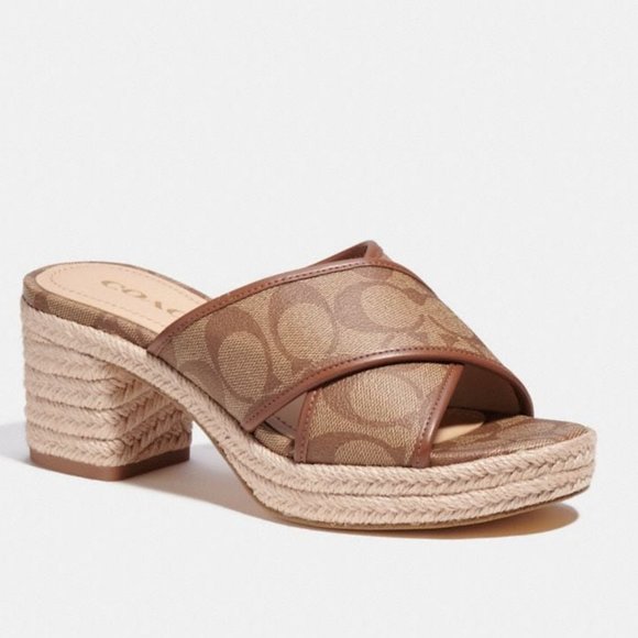 COACH | Sloan Espadrille (Khaki/Saddle) CA366 - Picture 5 of 7